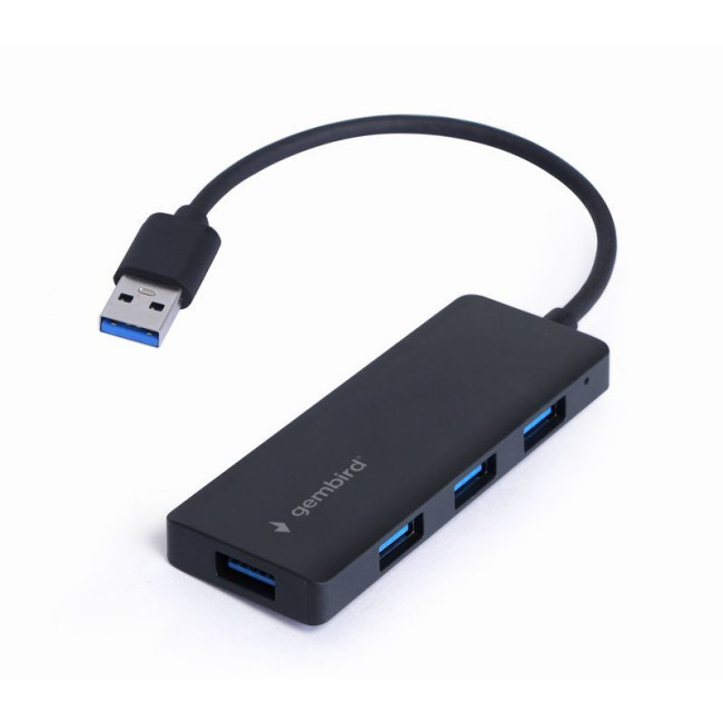 Хаб Gembird на 4 порти USB 3.1, пластик, чорний