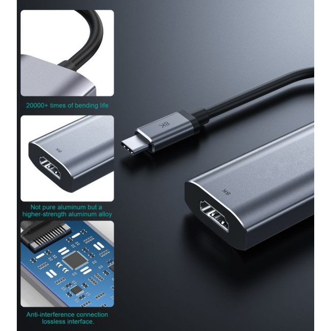 Адаптер-перехідник USB-C на HDMI, 8К 60 Гц