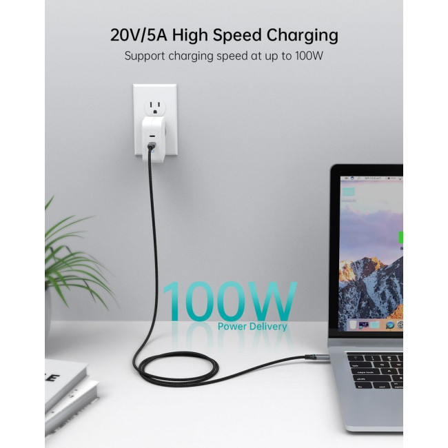 Кабель USB 2.0 C-тато/C-тато, 100 ватт, 1.8 м, преміум