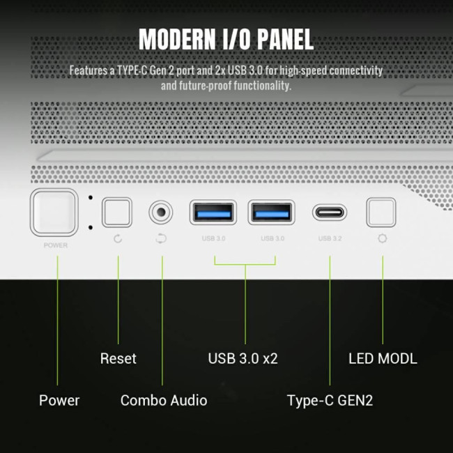 Корпус для комп'ютера ATX W/O PSU LEADER 2 WH GAMEMAX