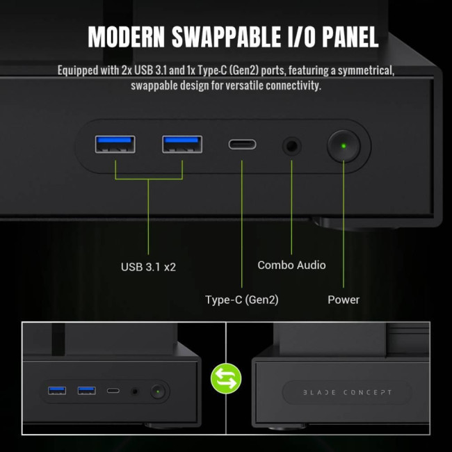 Корпус для комп'ютера ATX W/O PSU BLADE CONCEPT GAMEMAX