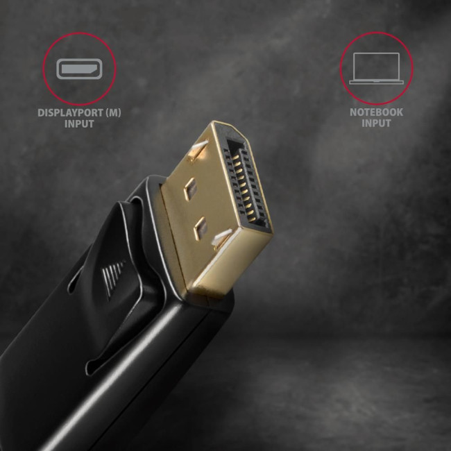 Кабель AXAGON RVD-HI14C2 HDMI-DisplayPort, 1.8m, 4K/30Hz, чорний