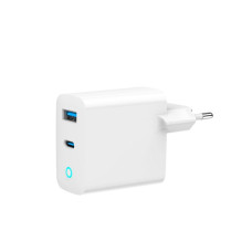 Мережевий ЗП, 1хUSB-A (QC3.0 18W) + 1xType-C (PD 65W), білий
