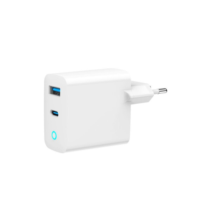 Мережевий ЗП, 1хUSB-A (QC3.0 18W) + 1xType-C (PD 65W), білий