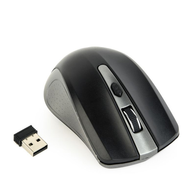 Бездротова оптична миша, USB, 1600 dpi, чорно-сiра