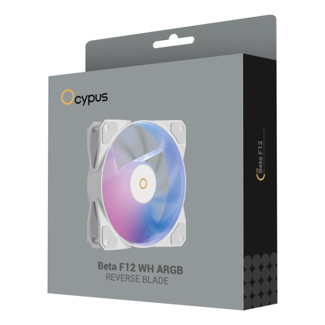 Корпусний вентилятор 120MM BETA F12 WH ARGB REVERSE BLADE (BETA-F12-WH1AM01X-GL) OCYPUS