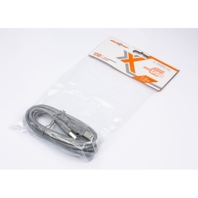 Кабель USB2.0 AM/BM 1.8 м, сірий