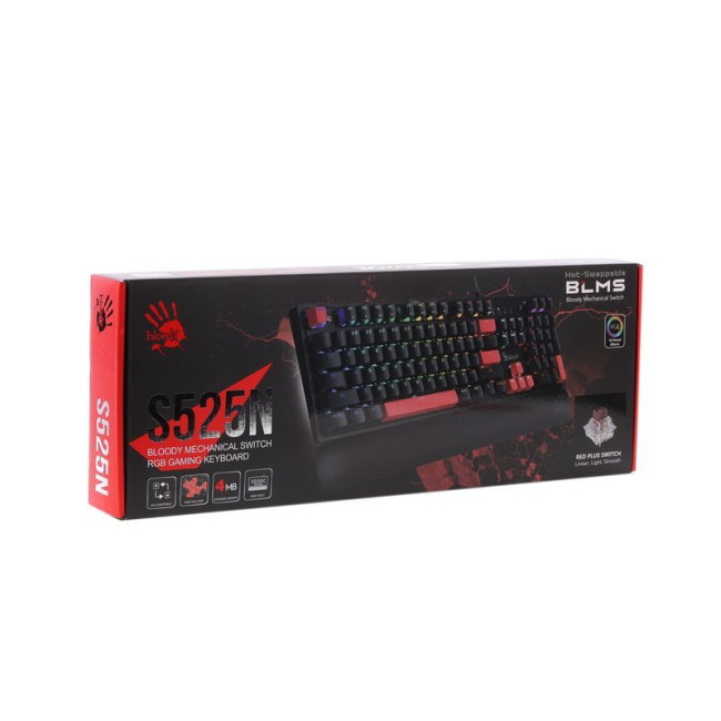 Клавіатура механічна ігрова, USB, RGB підсвічування, BLMS Red Switch, чорна