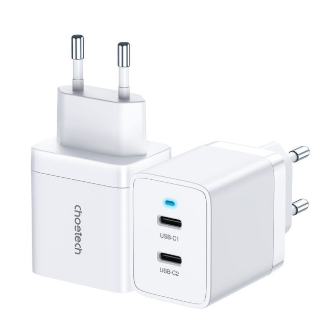 Мережевий зарядний пристрій, 2 USB-C, 40Вт, PD/QC/PPS