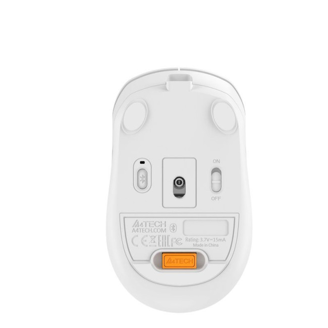 Миша бездротова Fstyler, Bluetooth / 2.4 ГГц, вбудований акумулятор, 2000 DPI, USB, білий
