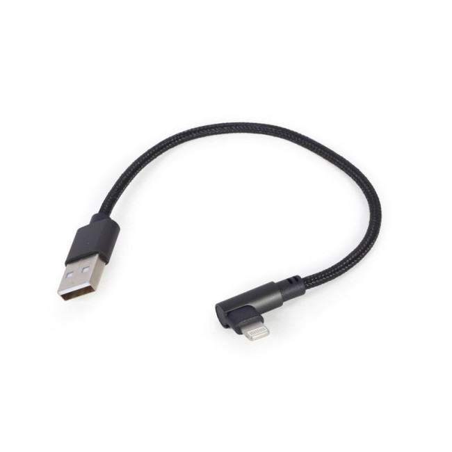 Кабель кутовий USB 2.0 AM-тато/Lightning, 0.2 м