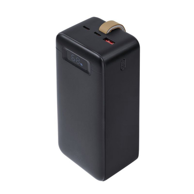 Портативний зарядний пристрій, 40000 mA, PD 65W, з LCD, чорний