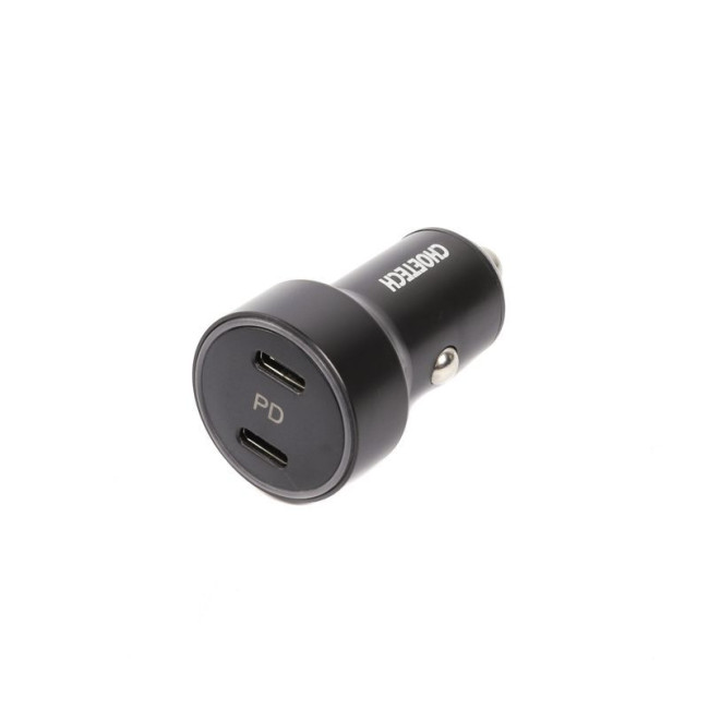 Автомобільний зарядний пристрій, 2 USB-C, 40Вт, PD, чорний