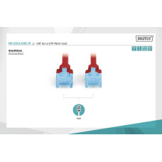 Патч-корд CAT 5e U-UTP, Cu, PVC AWG 26/7, довжина 2 м, колір червоний DK-1511-020/R DIGITUS by ASSMANN