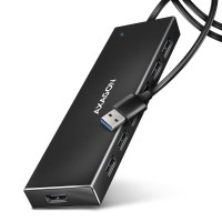 Хаб AXAGON HUE-F7A SuperSpeed USB-A FLAT hub, 1м USB-A , Чорний