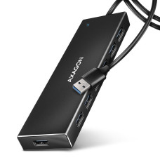 Хаб AXAGON HUE-F7A SuperSpeed USB-A FLAT hub, 1м USB-A , Чорний