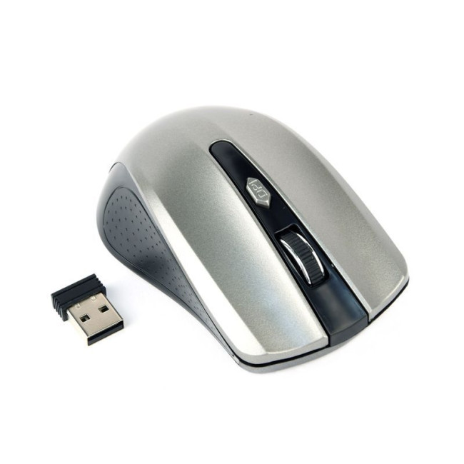 Бездротова оптична миша, USB, 1600 dpi, сiро-чорна