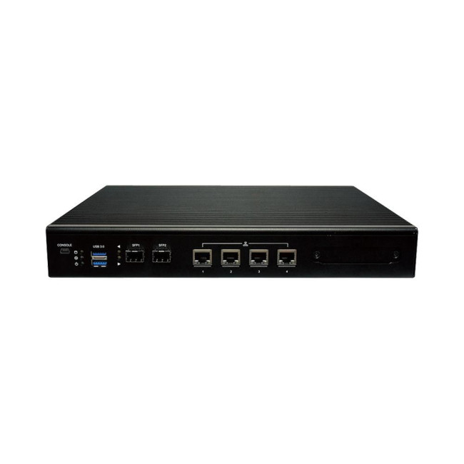 Мережевий шлюз Lanner NCR-1510F Intel C3708 CPU with 2* DDR4 ECC SO-DIMM, 4* GbE LAN w/ 1* pair Gen 3 Bypass, 2* GbE SFP, 1* 2.5