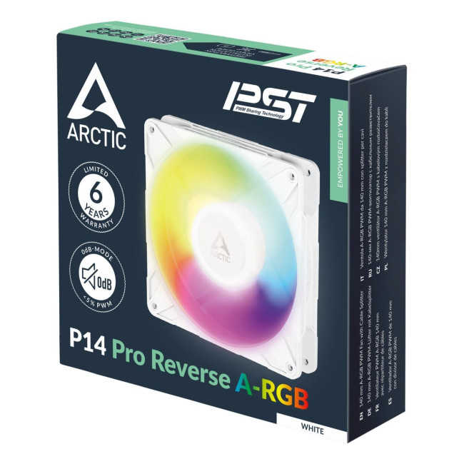Набір із трьох вентиляторів для корпусу 140MM P14 PRO REVERSE ARGB 3P WHT ACFAN00328A ARCTIC