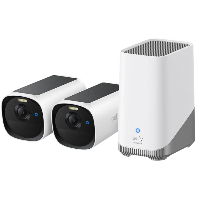 IP-камера Eufy E40 - 2-Cam Kit + HomeBase S380 2K, NV, PV, AI White