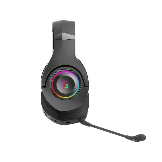 Ігрові бездротові навушники з мікрофоном, RGB підсвічування, Bluetooth + 2.4GHz + 3.5 jack