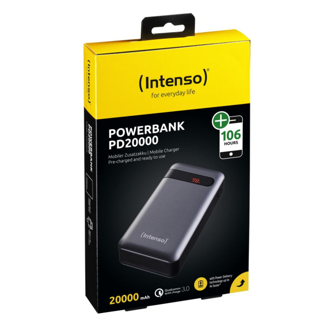 Портативний зарядний пристрій USB 20000MAH QC3.0 ANTHRACITE PD20000 INTENSO
