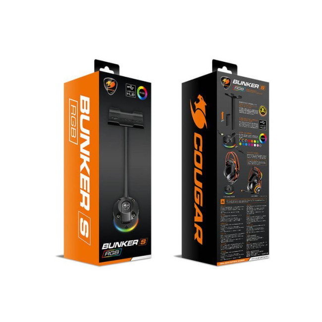 Тримач для навушників, RGB підсвічування, 2x USB 2.0 Hub, патентована вакуумна система фіксації