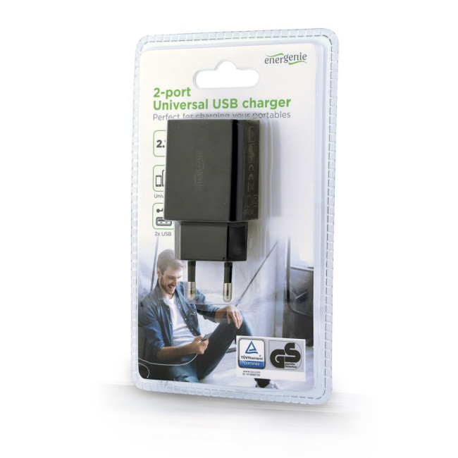 Зарядний пристрій USB 2.1 A, чорний