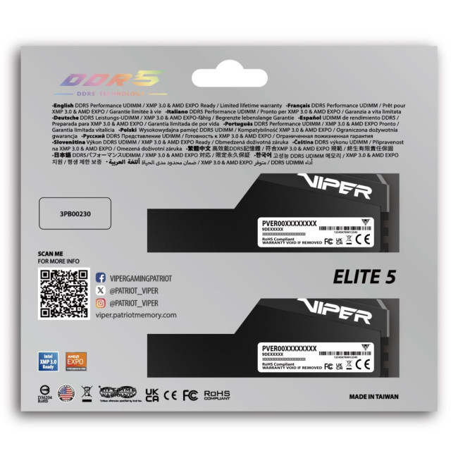 Набір з двох модулів пам'яті 32GB DDR5-6000 KIT2 VEU532G6028K PATRIOT