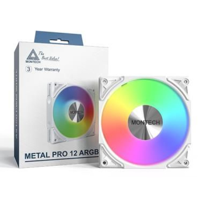 Корпусний вентилятор 120MM METAL PRO 12 ARGB PWM WHITE MONTECH