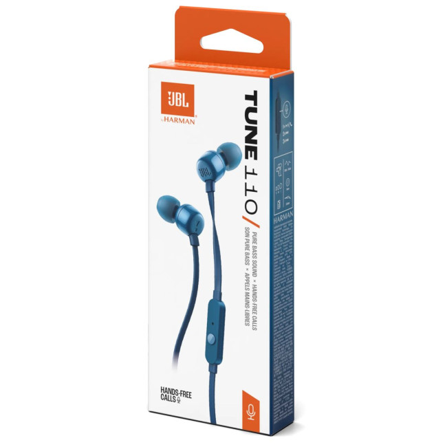 Гарнітура JBL TUNE 110 ECO Blue (JBLT110BLUE)