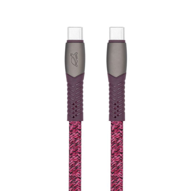 Кабель USB 2.0 Type-C/Type-C, тканинне обплетення, 1.2 м, 3 А, 60 Вт, червоний