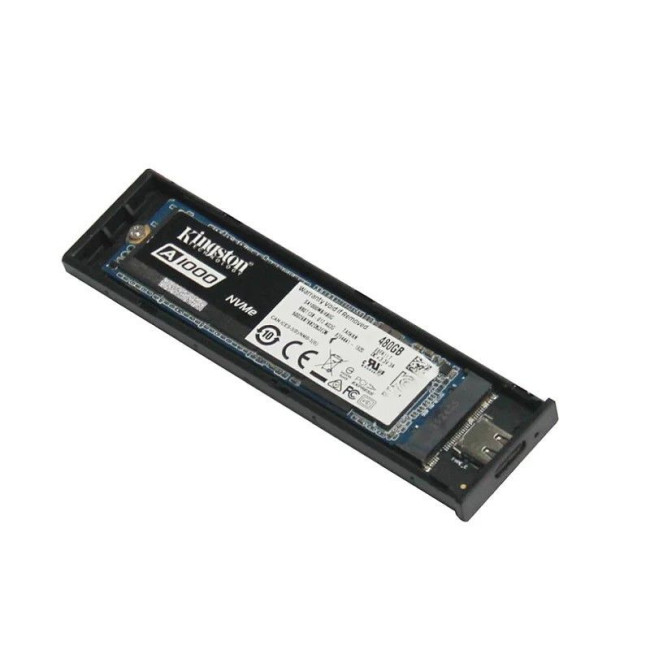 Зовнішня кишеня для M2 SATA&NVME, метал, чорний