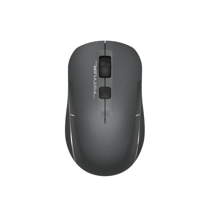 Миша бездротова безшумна Fstyler, Bluetooth / 2.4 ГГц, вбудований акумулятор, 2000DPI, сірий+чорний
