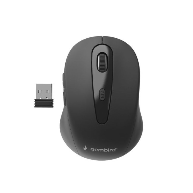 Бездротова оптична миша, USB, 1600 dpi, чорна