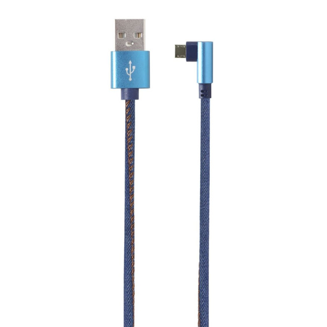 Кабель кутовий micro USB 2.0 A-тато/Micro B-тато, преміум, 2.1 А