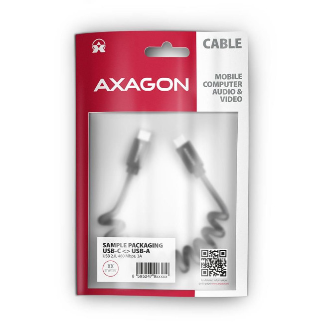 Кабель USB-C TO USB-C 0.6M 60W TWISTER BLK BUCM-CM10TB AXAGON