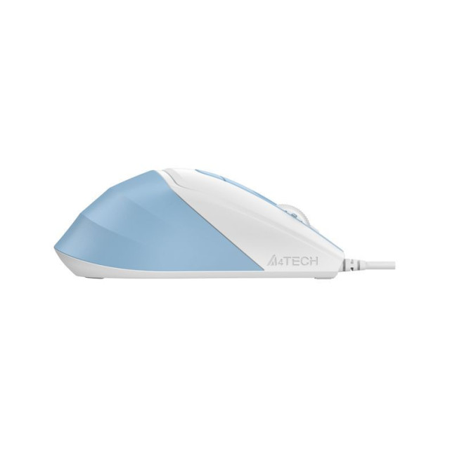 Миша дротова безшумна Fstyler, USB, 2400 dpi, білий+блакитний