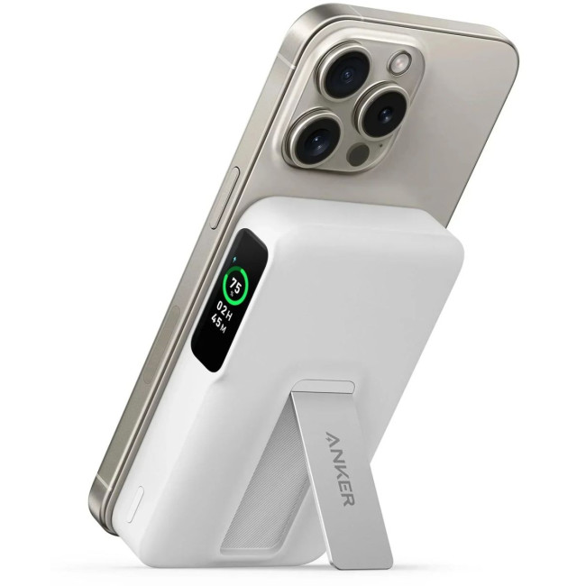 Портативний зарядний пристрій Anker MagGo 10000 mAh Qi2 15W + USB-C PD 27W White