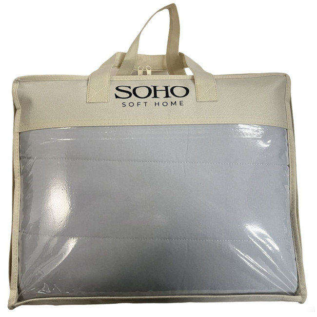Комплект постільної білизни з легкою ковдрою Soho Євро 200х220 см Light gray/Dark gray