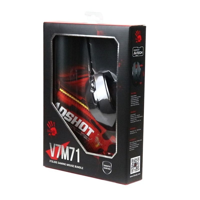 Миша ігрова Bloody V7M + ігровий килимок Bloody B-071 (Bundle)