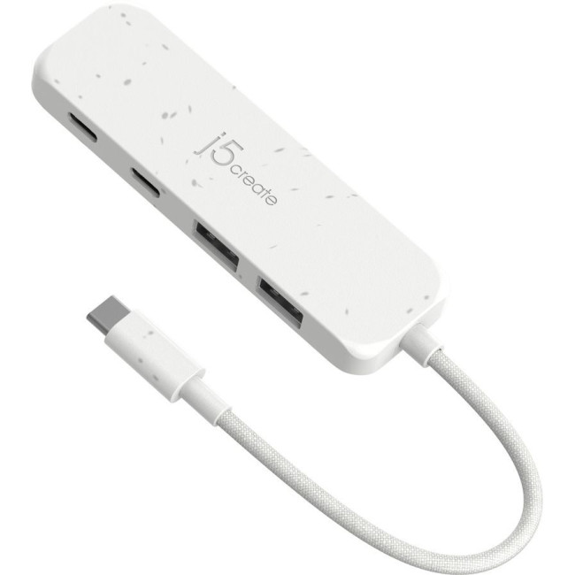 Хаб USB 3.2, 10Gbps, USB-С на 2 USB-A/2 USB-С, білий