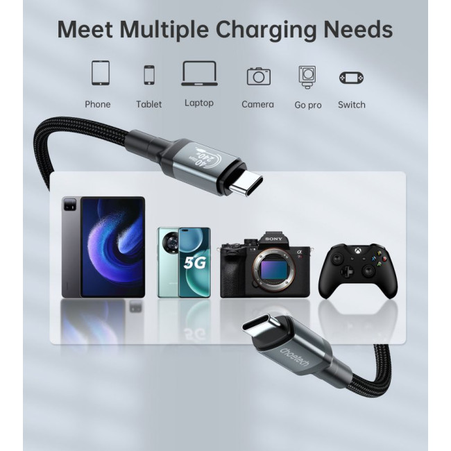 Кабель USB4.Gen 3, 40 Gbps, 240w, C-тато/C-тато, 1.2 м, преміум