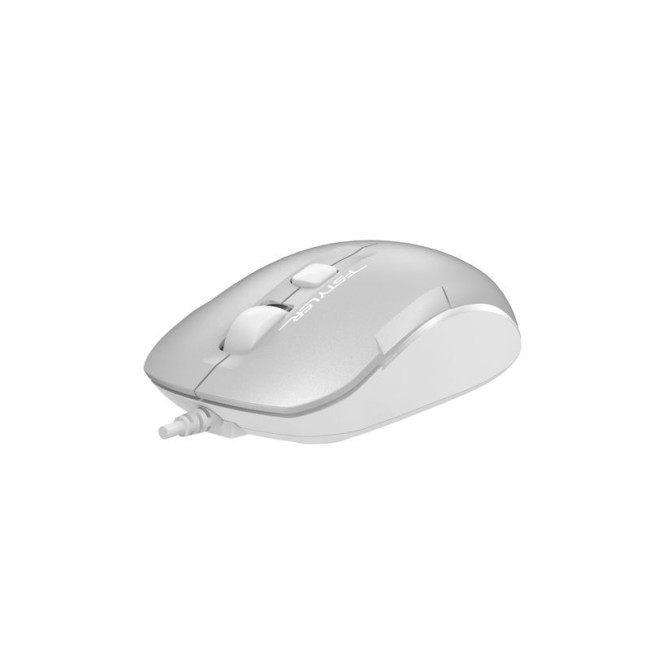 Миша дротова безшумна Fstyler, біле підсвічування, USB, 1600 dpi, сірий+білий