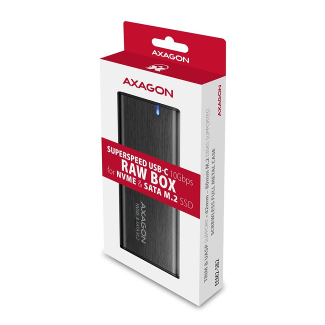 Зовнішній карман для SSD-накопичувачів AXAGON EEM2-SB2 SuperSpeed+ USB-C - M.2 NVMe & SATA SSD RAW box