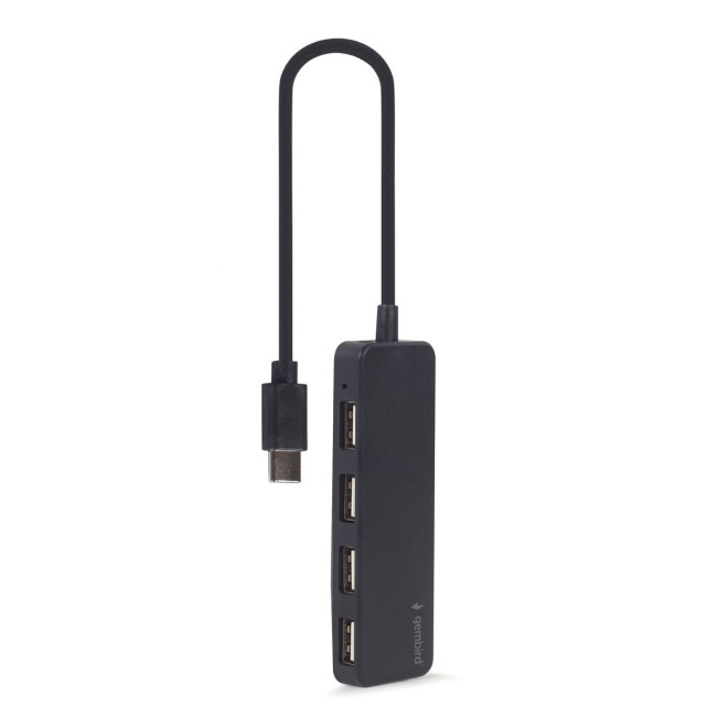 Хаб Type-C на 4 порти USB 2.0, пластик, чорний