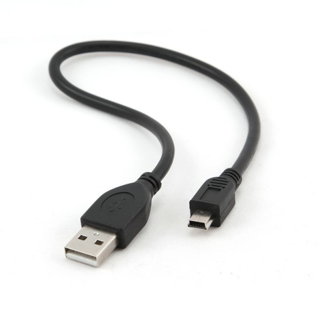 Кабель mini USB2.0, A-тато/mini USB 5-пін, 0.3 м, преміум