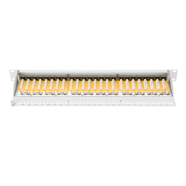 Патч-панель CAT 6, екранована, 24-порта RJ45, 8P8C, LSA, 1U DN-91624S DIGITUS by ASSMANN