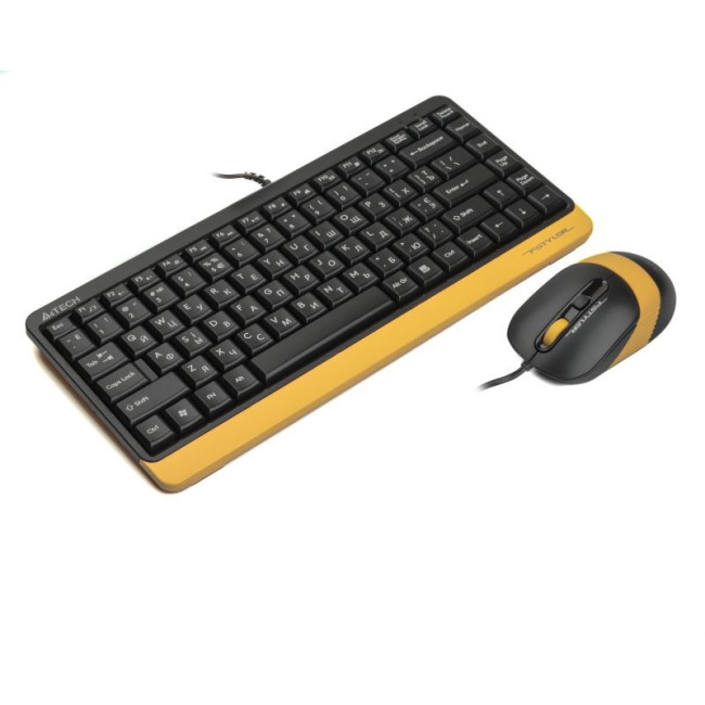 Комплект дротовий Fstyler клавіатура+миша, чорно-жовтий, USB