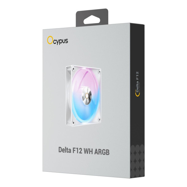 Корпусний вентилятор 120MM DELTA F12 ARGB білий (DELTA-F12-WH1AM00X-GL) OCYPUS